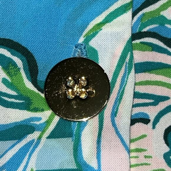 Lilly Pulitzer Blue and Green Sleeveless Blouse Size XSmall - Picture 6 of 6